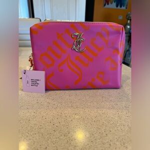 Juicy Couture Pink and Orange Travel Cosmetic Bag